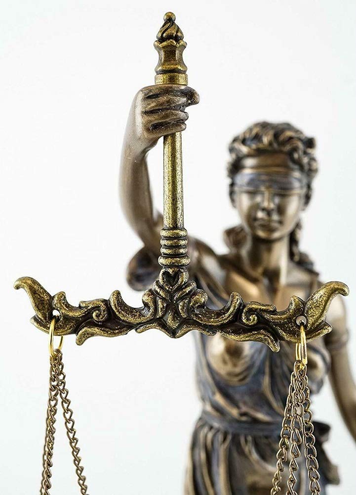 JFSM INC. Blind Lady Justice Statue Sculpture - Greek Roman Goddess of Justice - Image 1